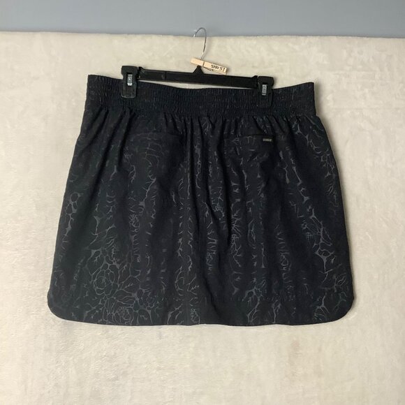 Orvis Embossed Travel Pull On Active Skort Skirt Black Floral Women XL Pockets - Picture 3 of 12